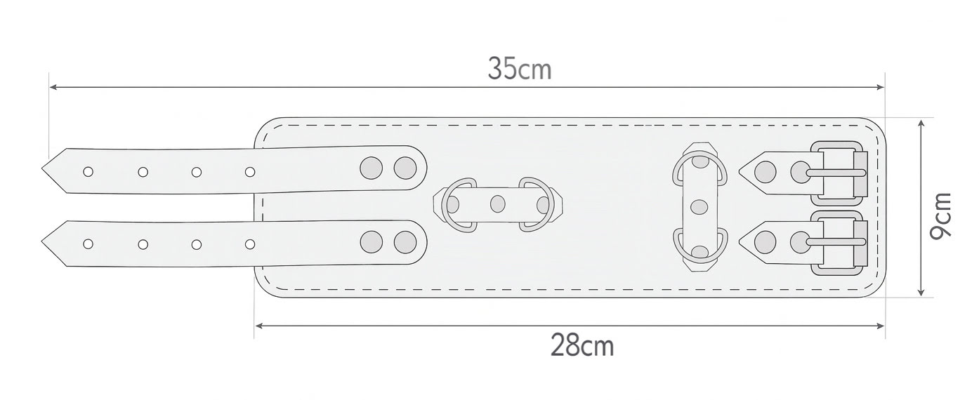 Opaska na przedramię do PUR/UGUL U/4008 (OS-35) – wymiary 265×78 mm Wymiary opaski na przedramię U/4008 (OS-35) do PUR/UGUL – schemat