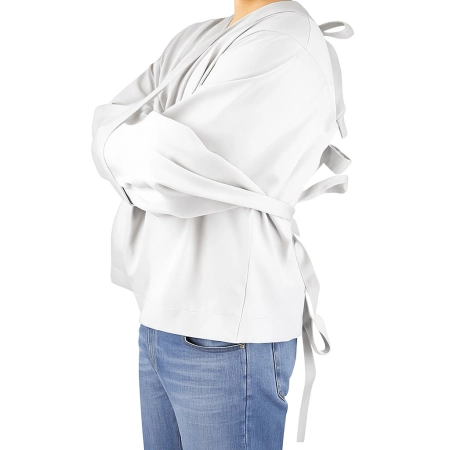 Kaftan psychiatryczny biały – lewy bok