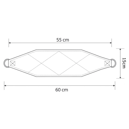 Wymiary podwieszki zmywalnej KC-07 (skaj) – stabilizacja ud i ramion