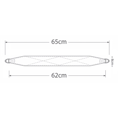 Wymiary podwieszki rehabilitacyjnej do stóp UGUL KC/11 – 76 x 610 mm