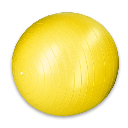 Piłka rehabilitacyjna 75 cm z pompką - żółta piłka PVC anti-burst