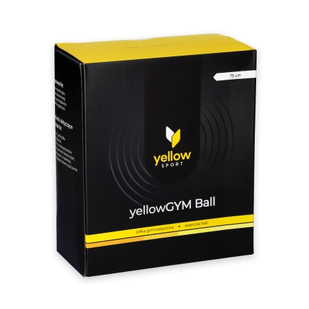 Piłka rehabilitacyjna 75 cm YellowGym z pompką i opakowaniem